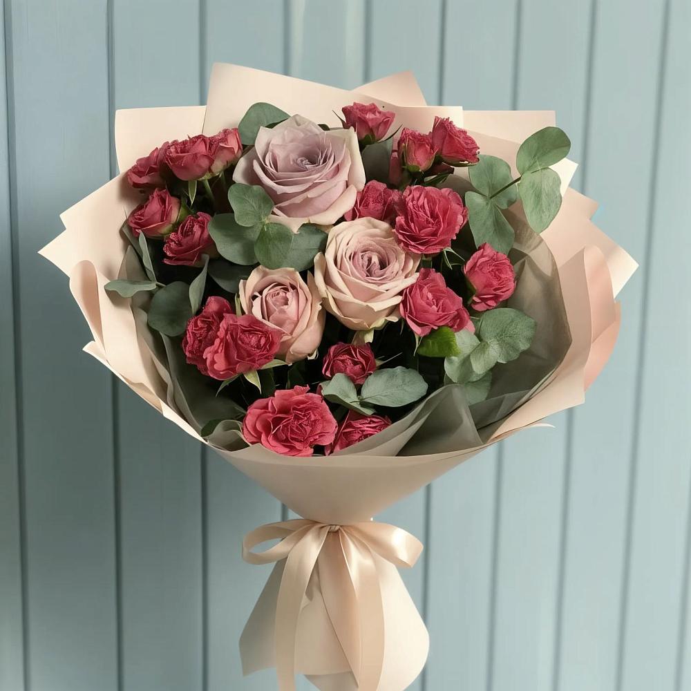 Букет цветов из: Гвоздики и Розы в Стрелецкое