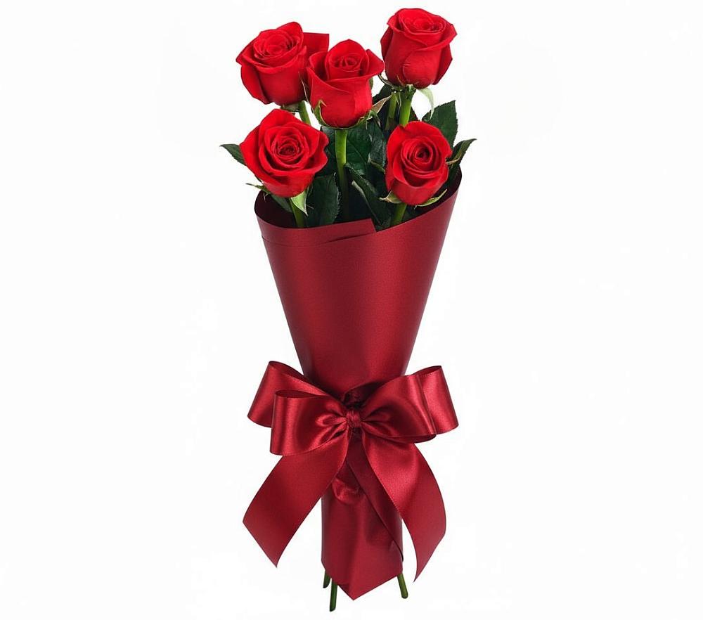 Букет 5 Красных роз Эдлесс Лав в Стрелецкое