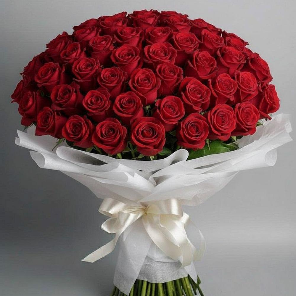 Букет 101 Красная роза Блэк Мэджик в Стрелецкое