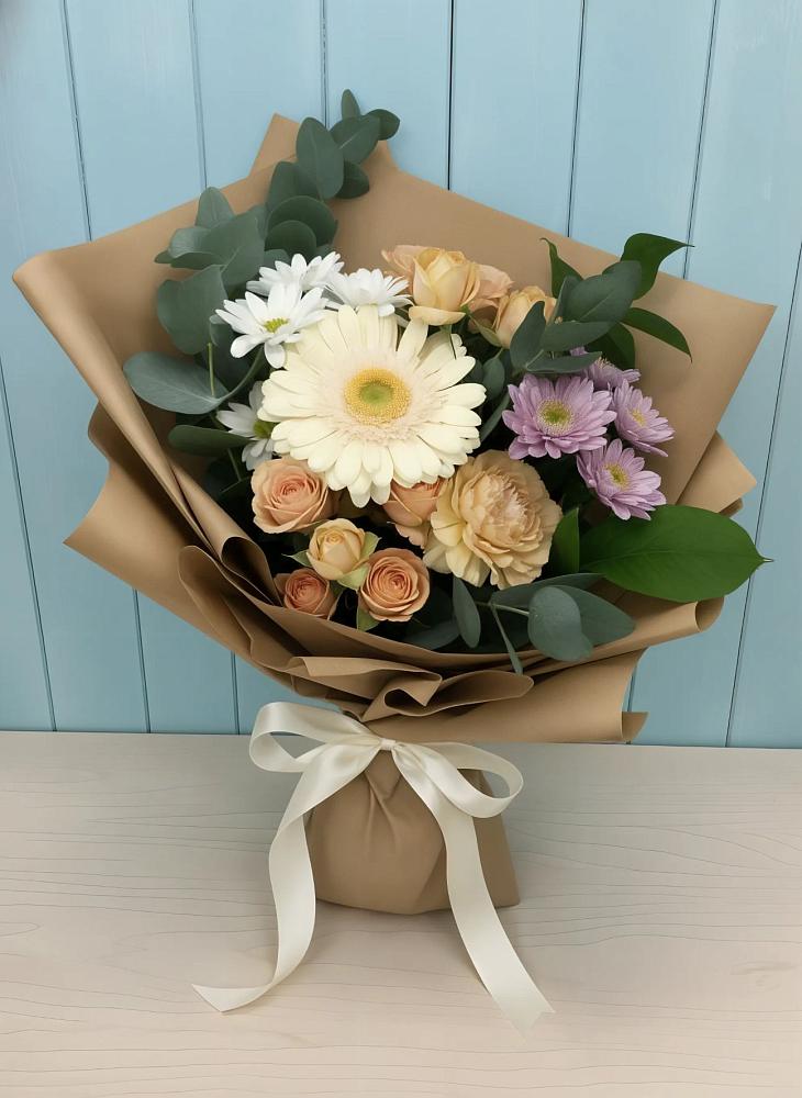 Букет цветов из: Герберы и Хризантемы в Стрелецкое