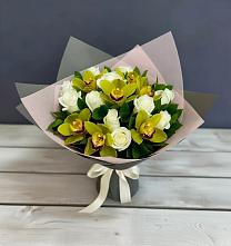 Букет цветов из:  Орхидеи и Розы в Стрелецкое