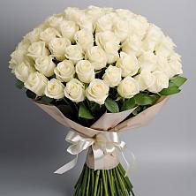 Букет 101 беля роза Белоснежка в Стрелецкое