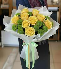 Букет цветов из:  Хризантемы и Розы в Стрелецкое