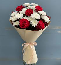 Букет цветов из:  Розы и Хризантемы #REPLACE_PRED# Стрелецкое