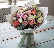 Букет цветов из:  Розы, Лизиантусы и Гвоздики #REPLACE_PRED# Стрелецкое