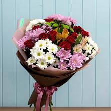 Букет цветов из:  Розы, Хризантемы и Альстромерии #REPLACE_PRED# Стрелецкое