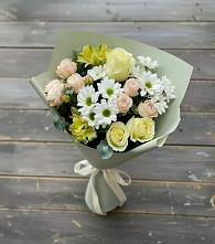 Букет цветов из:  Альстромерии, Розы и Хризантемы в Стрелецкое