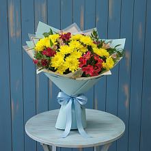 Букет цветов из:  Альстромерии и Хризантемы в Стрелецкое